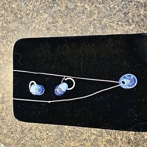 925 silver hand-blown glass necklace and earrings